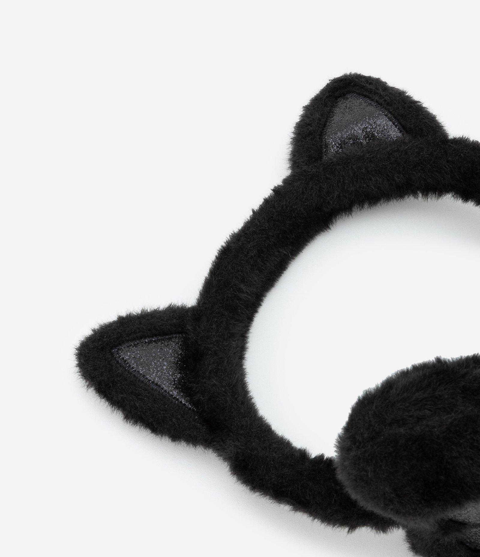 Protetor de Orelhas Infantil com Orelhinhas e Bordado de Coração - Tam Único Preto 2