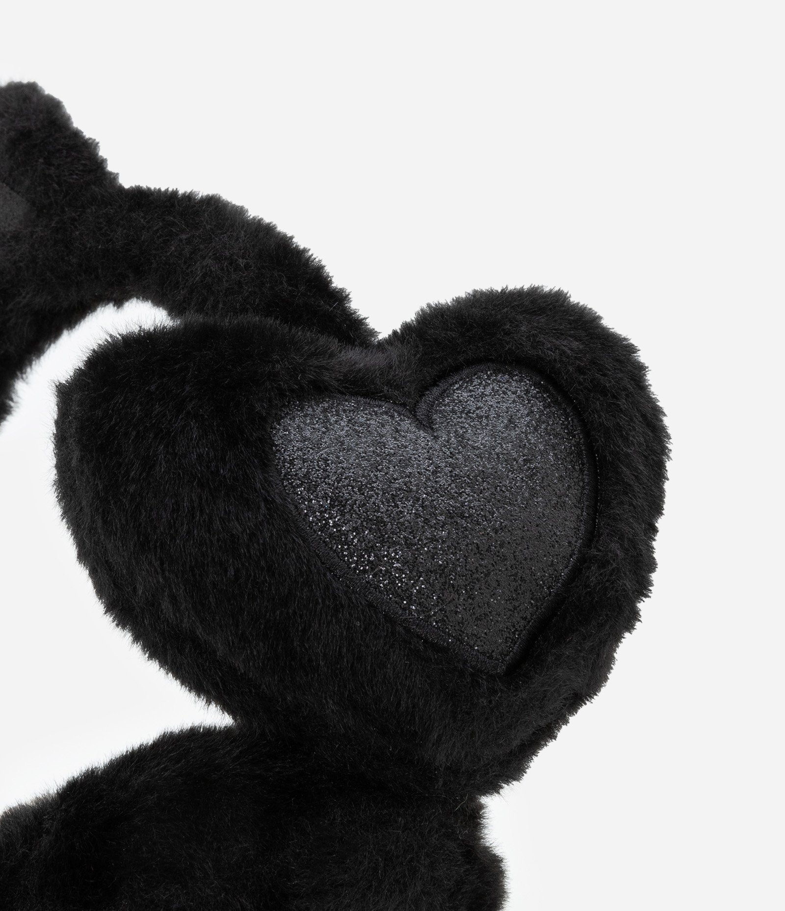 Protetor de Orelhas Infantil com Orelhinhas e Bordado de Coração - Tam Único Preto 3