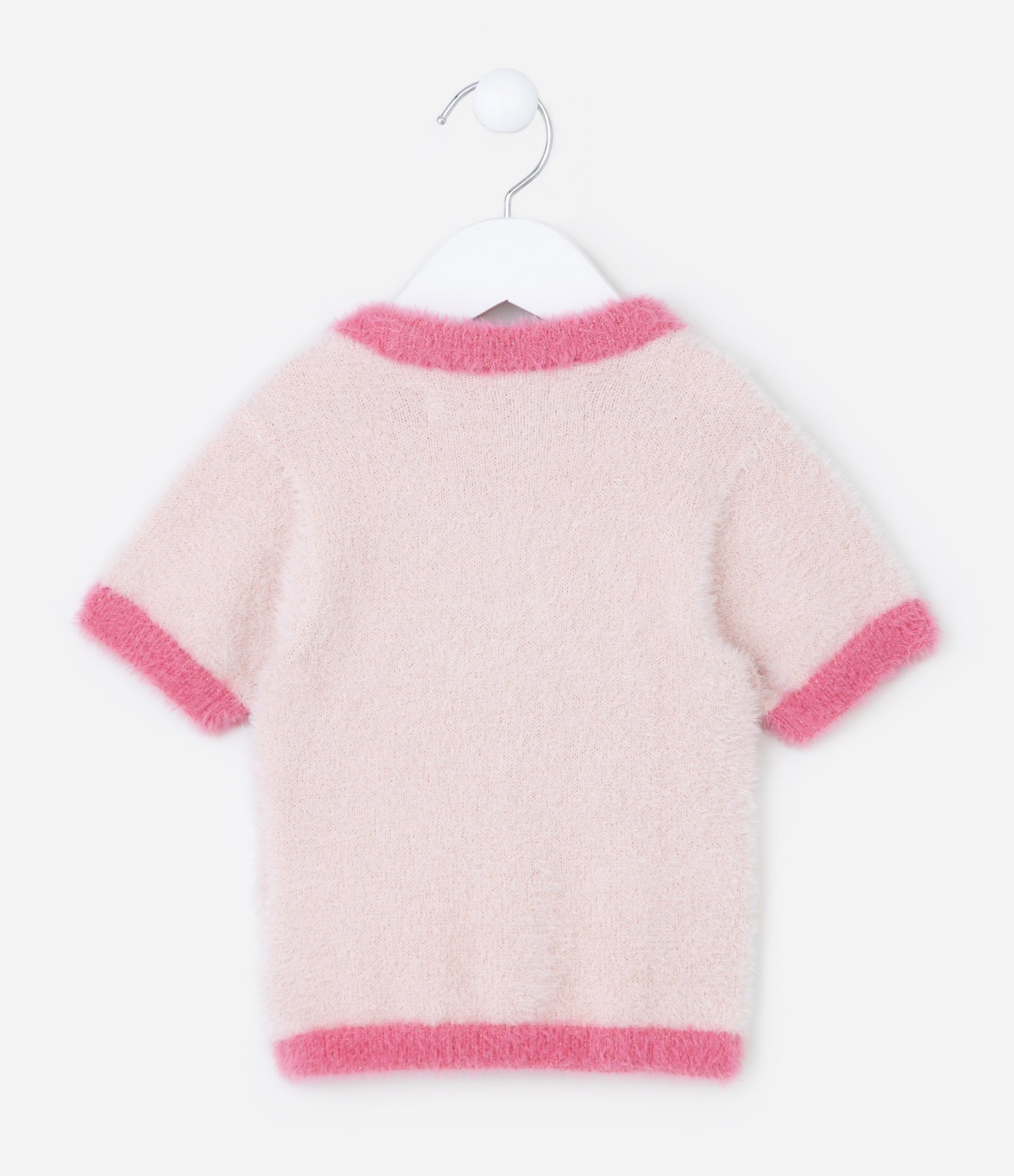 Blusa Infantil com Pelinhos e Estampa Borboleta - Tam 5 a 14 Anos Rosa 2