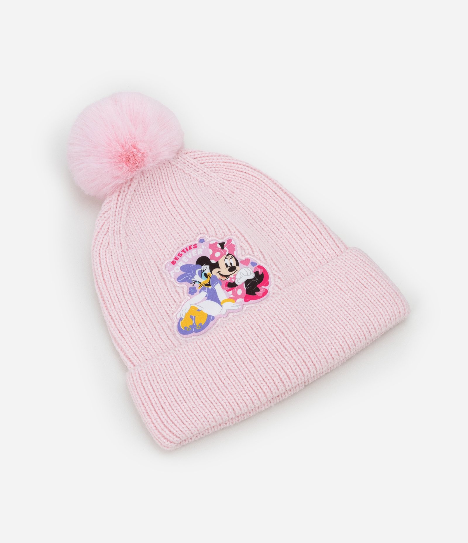 Gorro Infantil com Pompom e Bordado Minnie e Margarida - Tam Único Rosa 1