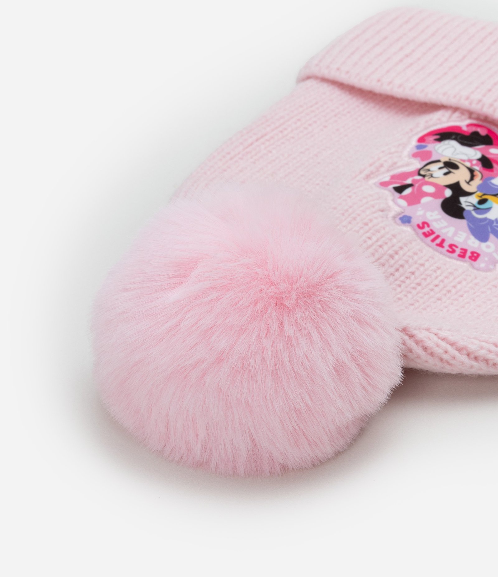 Gorro Infantil com Pompom e Bordado Minnie e Margarida - Tam Único Rosa 4