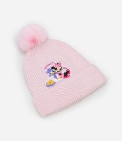 Touca Infantil com Pompom e Bordado Minnie e Margarida - Tam Único
