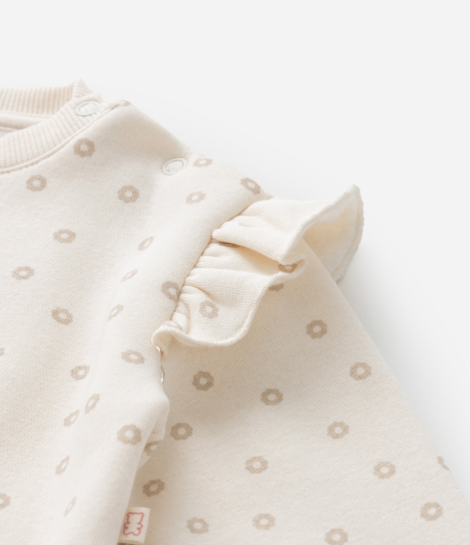 Casaco Infantil com Babadinhos e Bordado Chá da Tarde - Tam 0 a 18 meses Bege 4