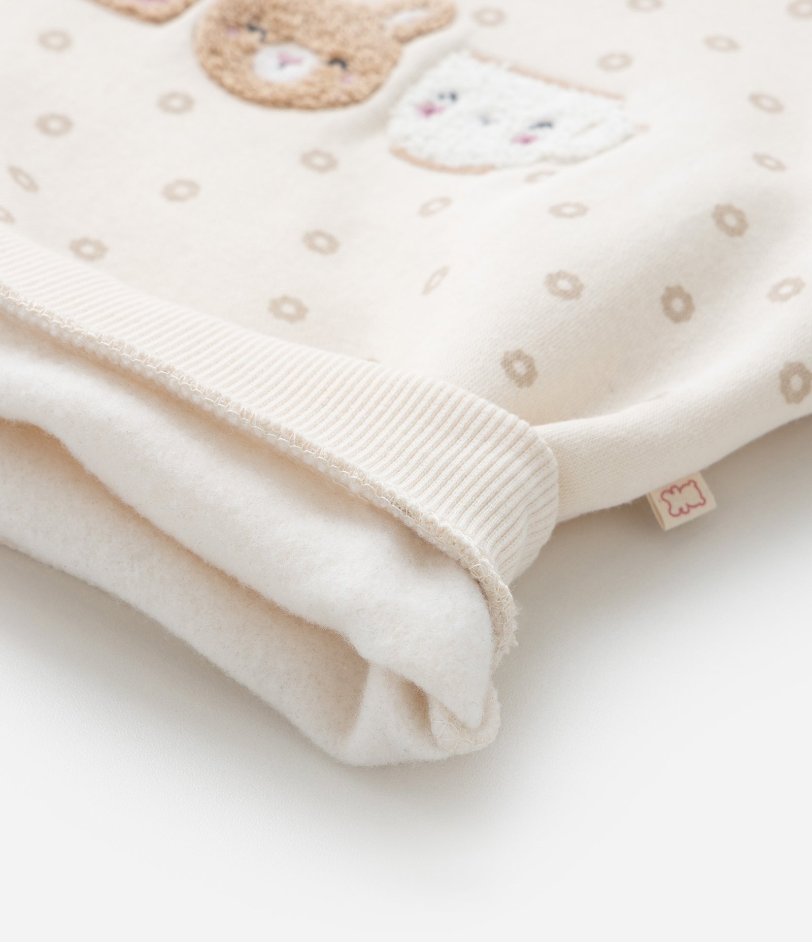 Casaco Infantil com Babadinhos e Bordado Chá da Tarde - Tam 0 a 18 meses Bege 5