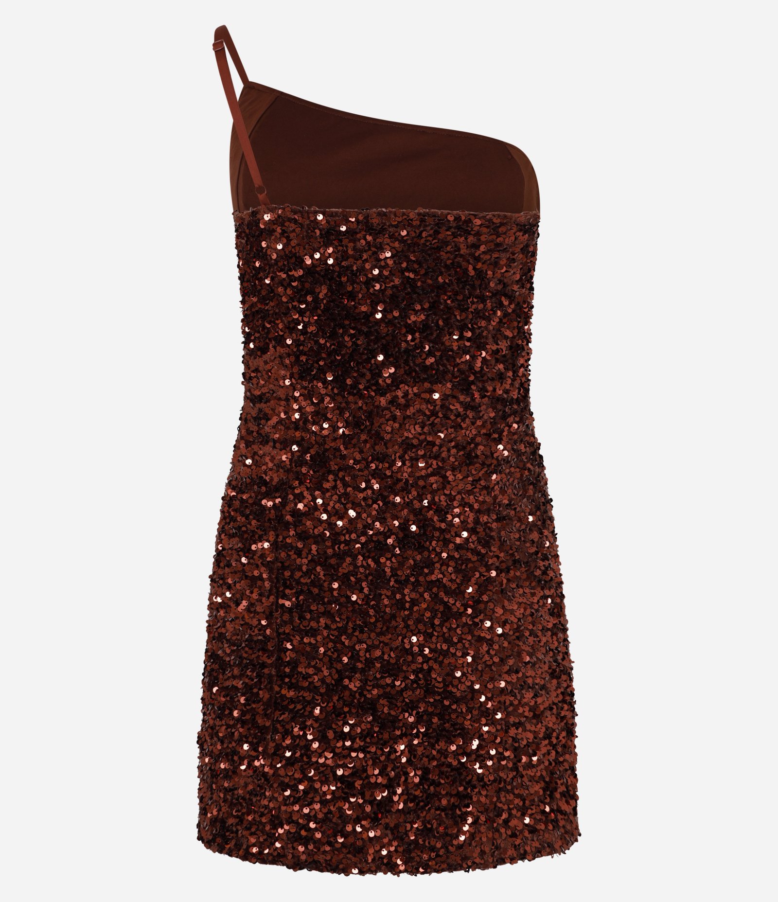 Vestido Um Ombro Só em Paetê Metalizado Vermelho 6