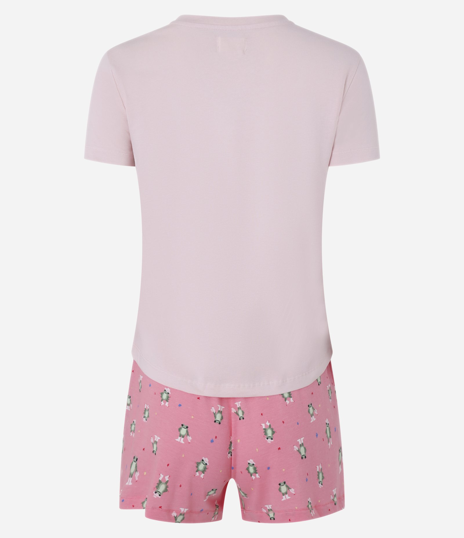 Pijama Short Doll Manga Curta com Estampa de Sapo Rosa 6