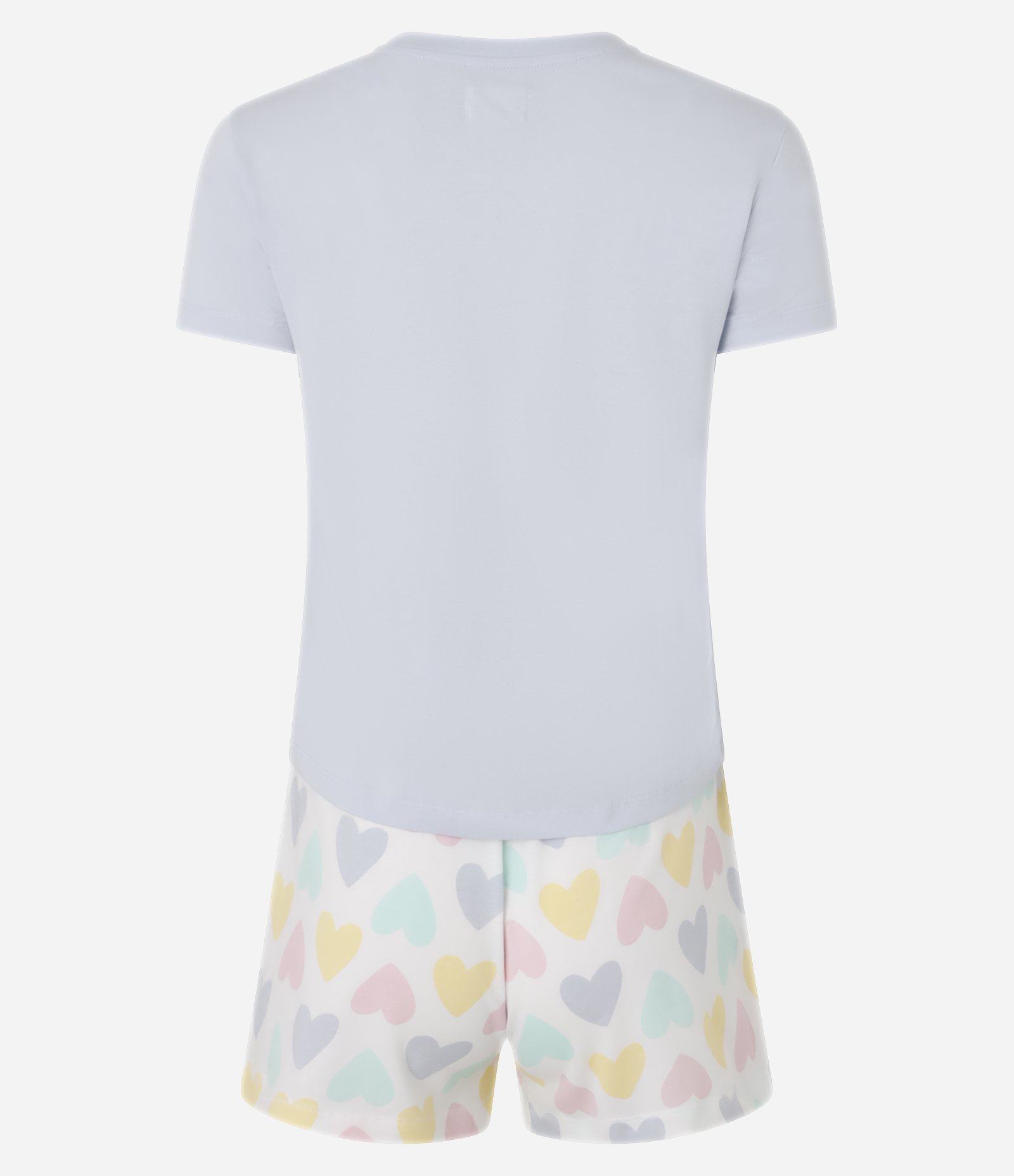 Pijama Short Doll Manga Curta com Estampa de Coração Multicores 5