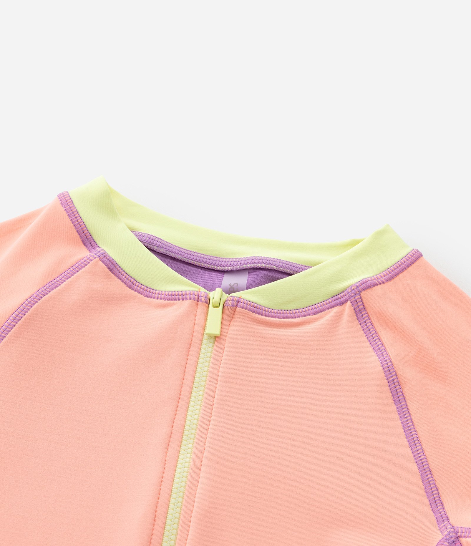 Maiô Infantil com Proteção UV e Estampa Blocos de Cor - Tam 5 a 14 Anos Rosa/Lilás 5