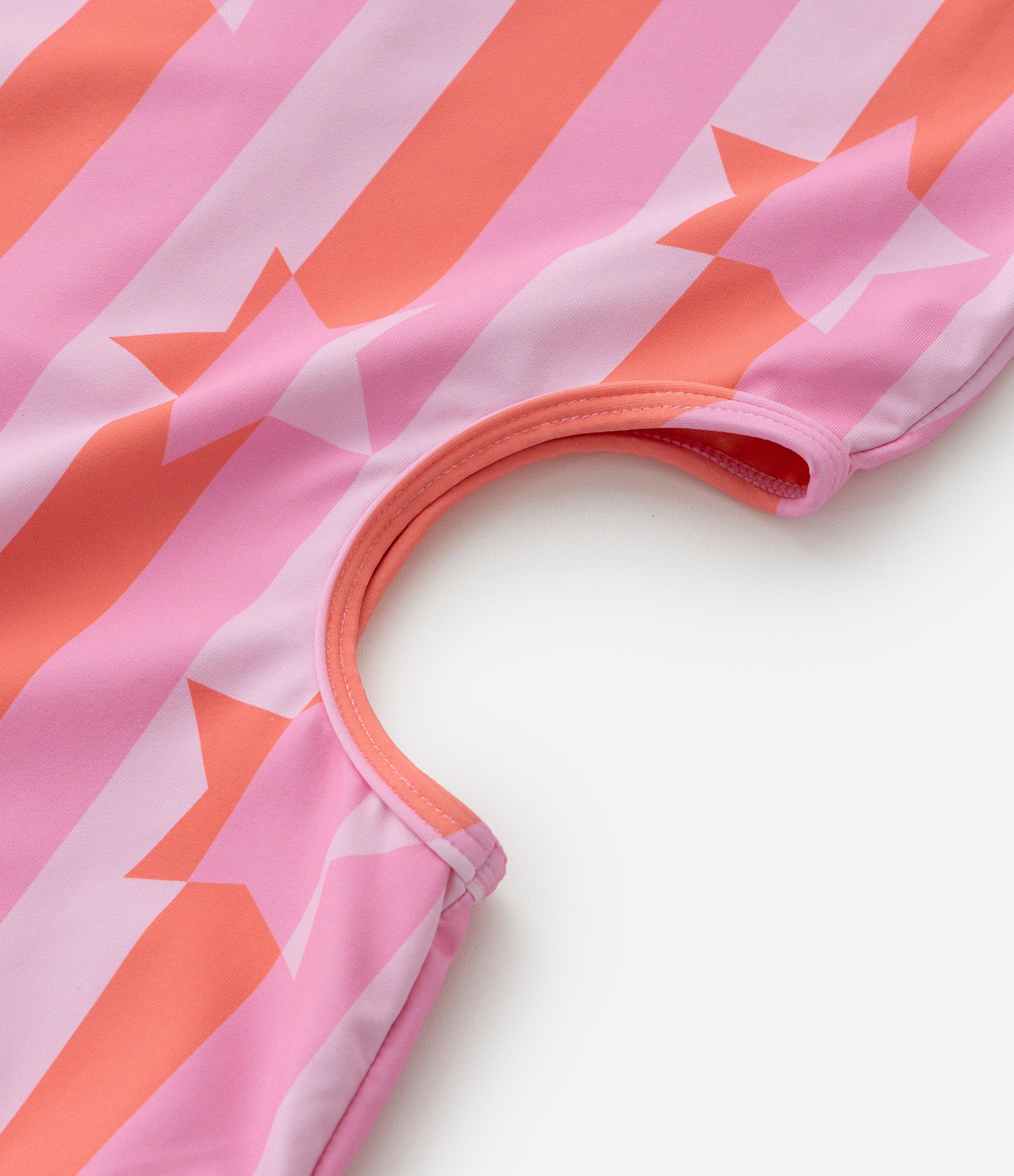 Maiô Infantil com Proteção UV e Recortes Laterais - Tam 5 a 16 Anos Laranja/Rosa 5