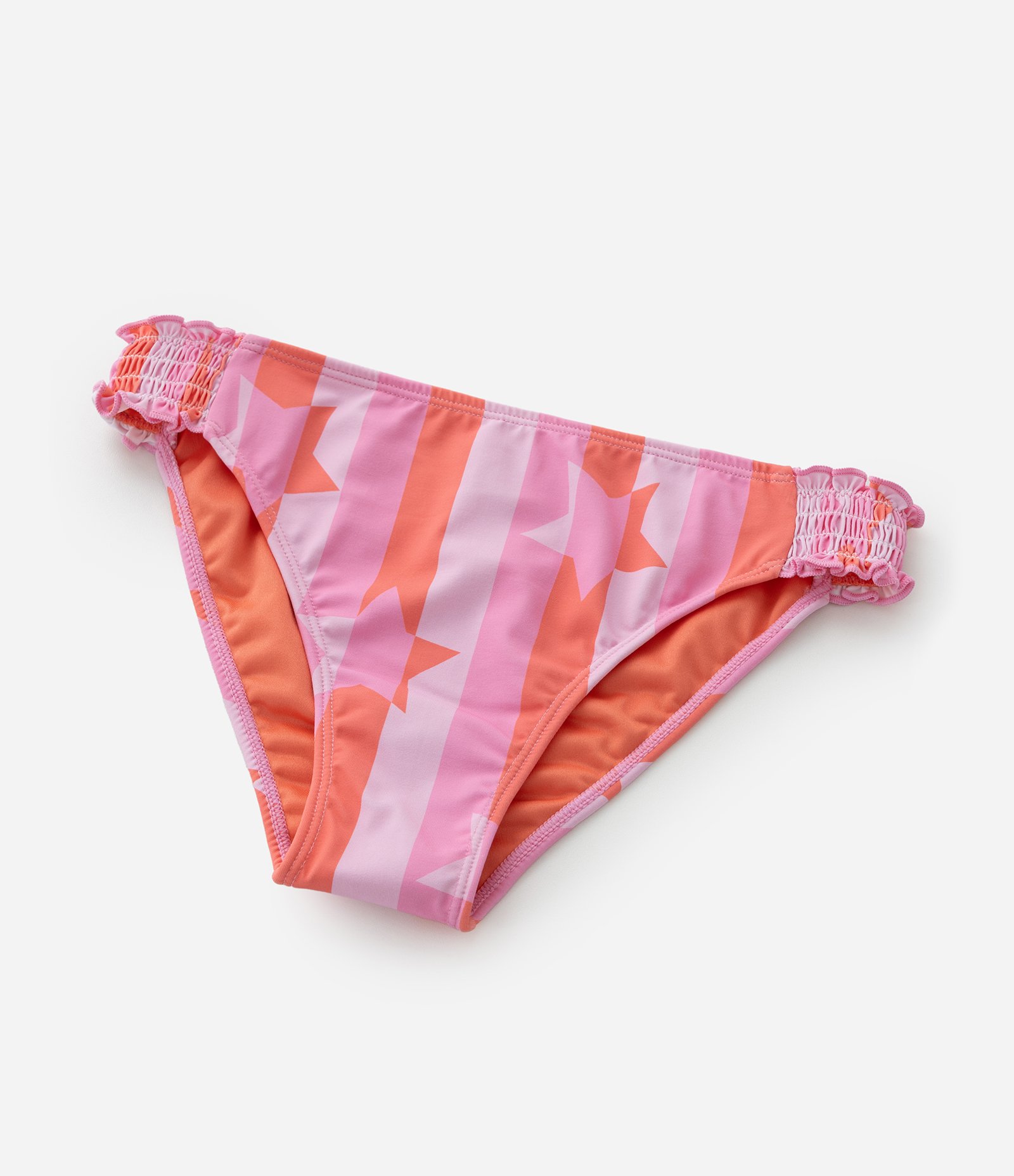 Biquíni Infantil com Proteção UV e Estampa Estrelas - Tam 5 a 16 Anos Rosa/Laranja 8