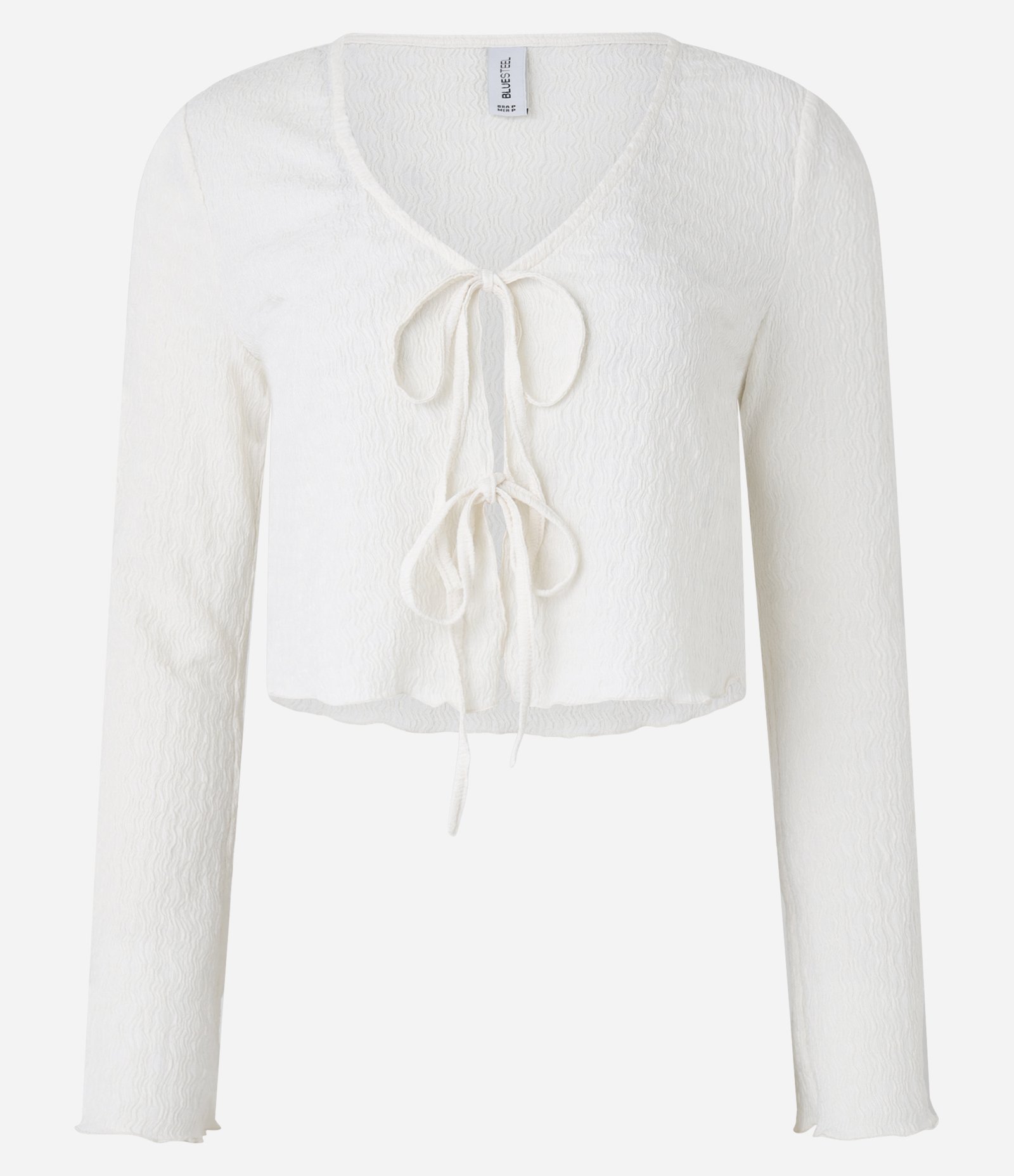 Blusa Texturizada com Amarração Frontal Branco 5