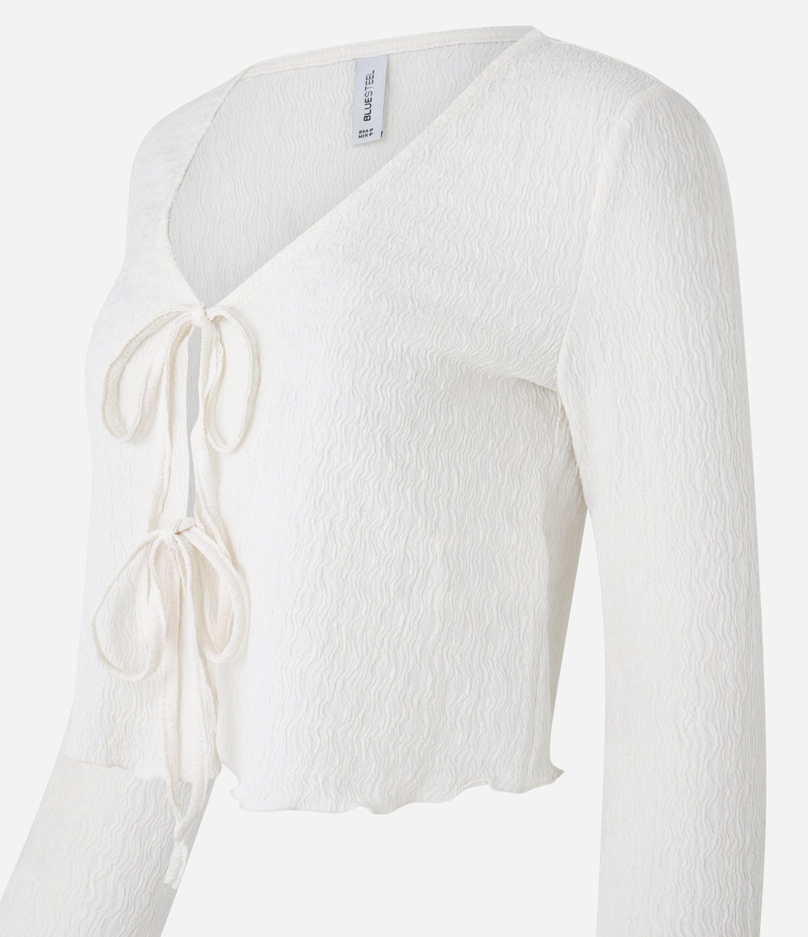 Blusa Texturizada com Amarração Frontal Branco 6
