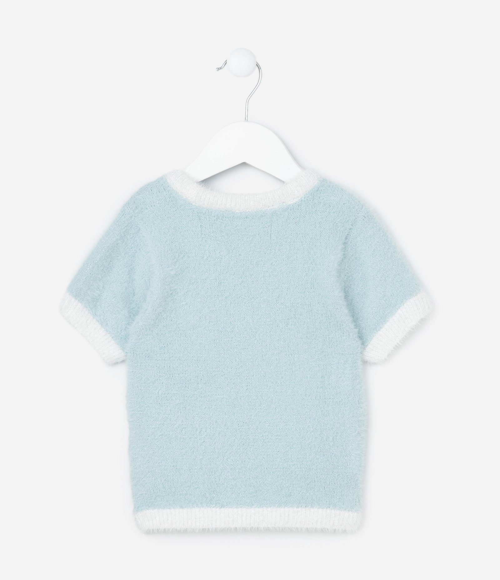 Blusa Infantil com Pelinhos e Estampa Coração - Tam 5 a 14 Anos Azul 2