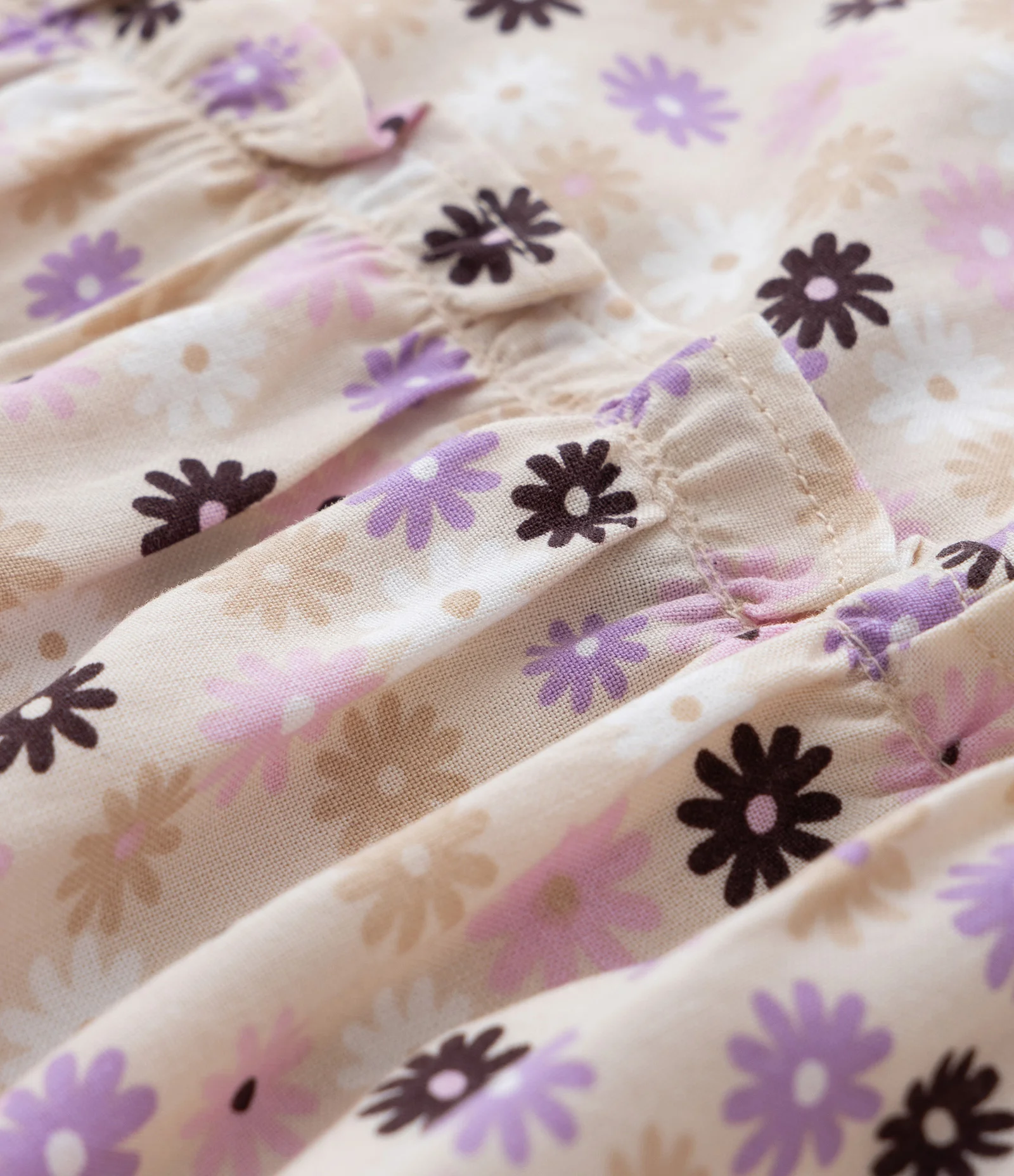 Vestido Infantil com Estampa Floral - Tam 5 a 14 Anos Bege 2