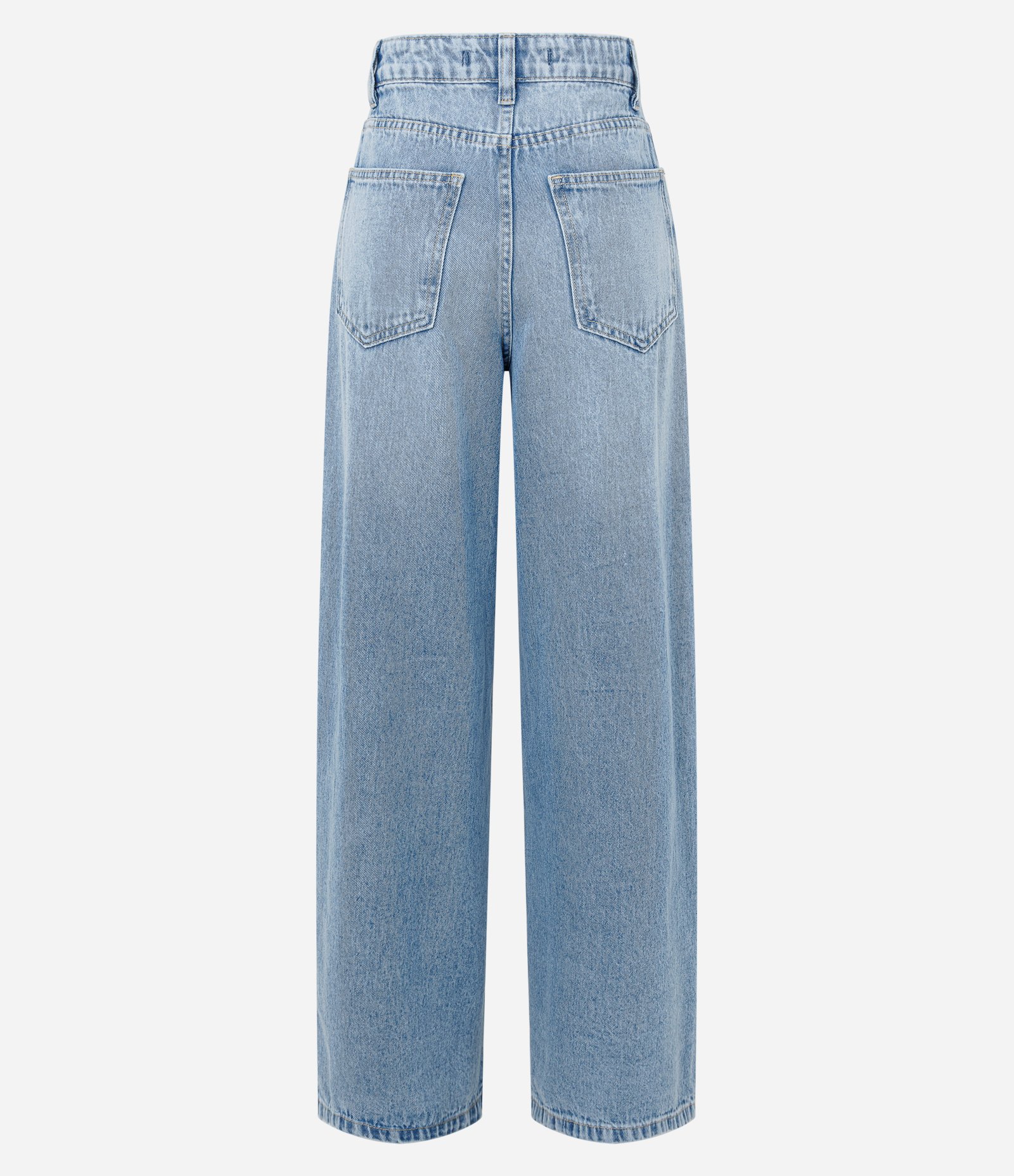 Calça Wide Leg em Jeans com Ondinhas de Brilhos Aplicados Azul 8