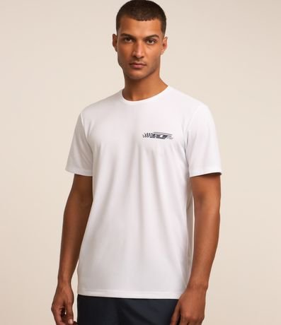 Camiseta Esportiva em Tecnologia Dry com Estampa Lettering Menor preço em Camiseta Esportiva em Tecnologia Dry com Estampa Lettering