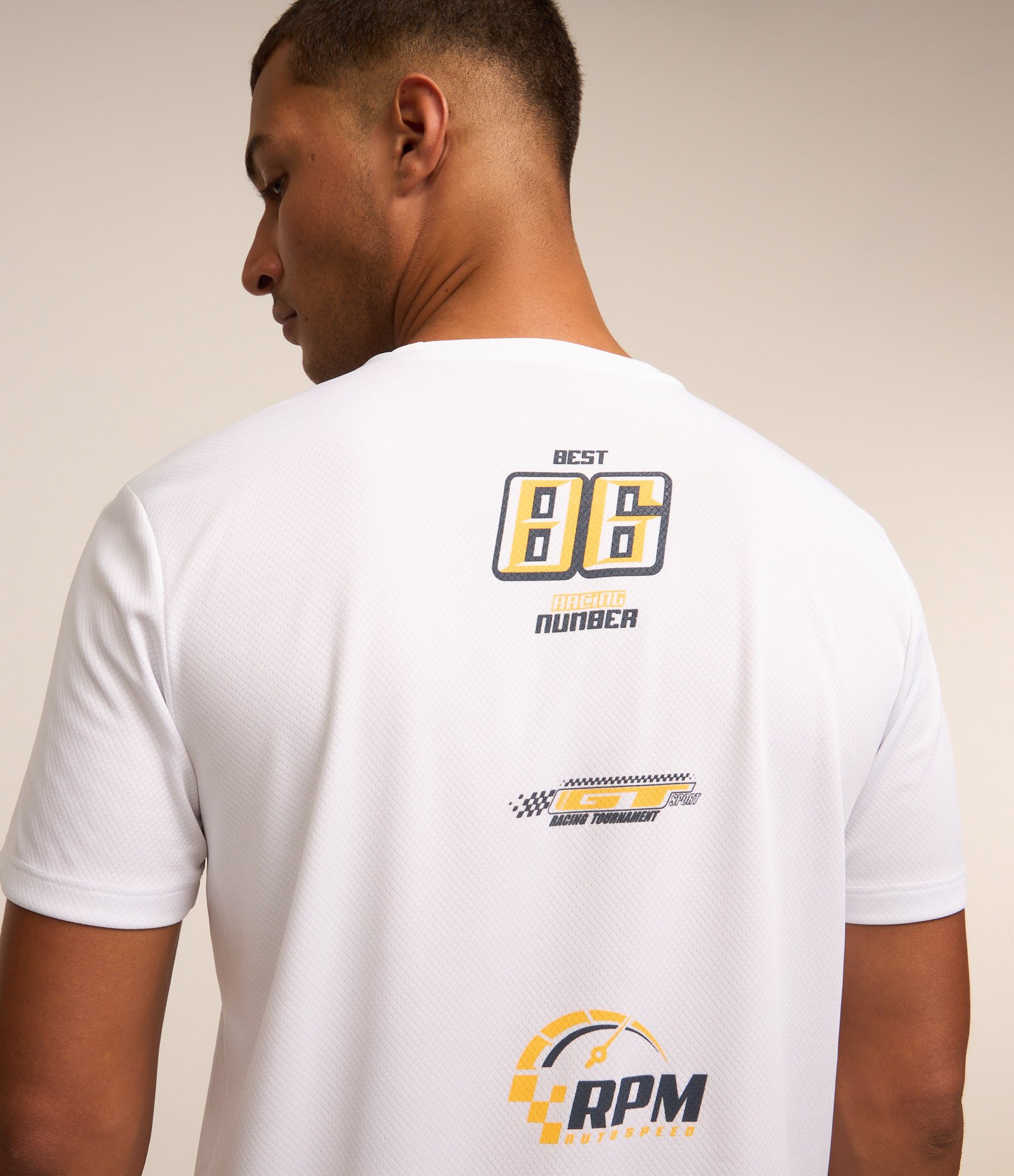 Camiseta Esportiva em Tecnologia Dry com Estampa Lettering Branco 3