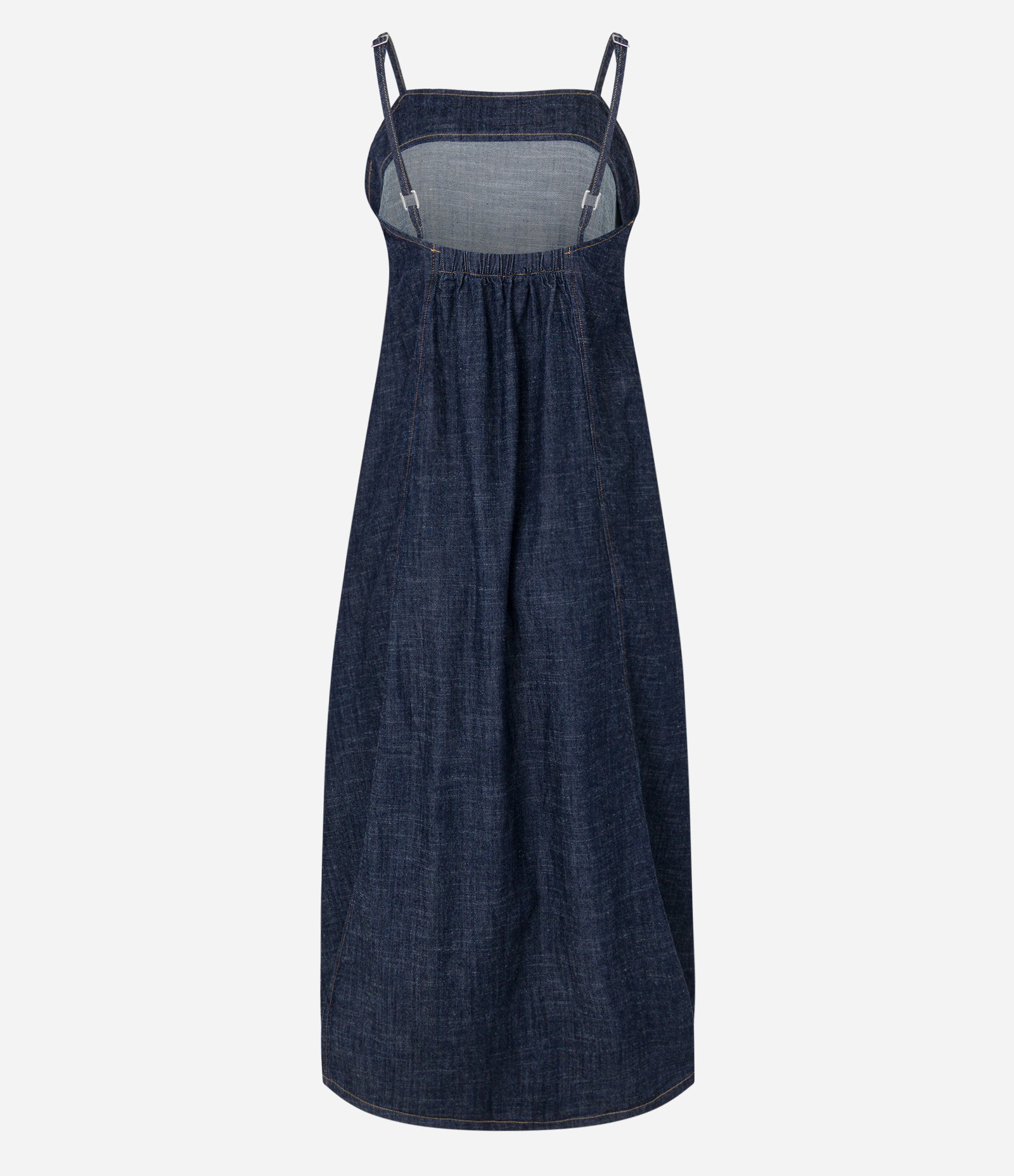 Vestido Midi Jeans com Alcinha Fina Azul 5