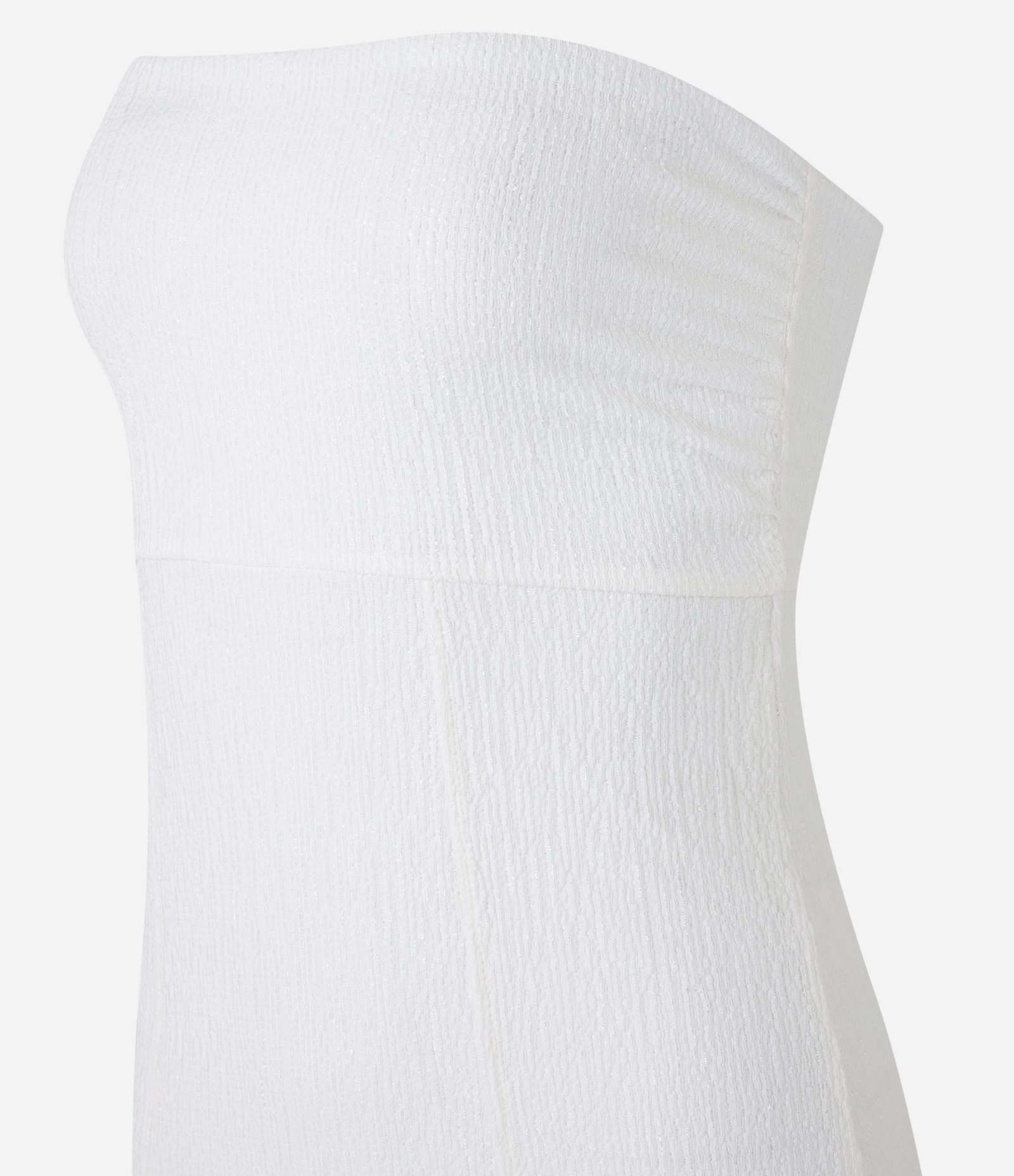 Vestido Long Midi Texturizado com Forro e Fenda na Lateral Branco 7