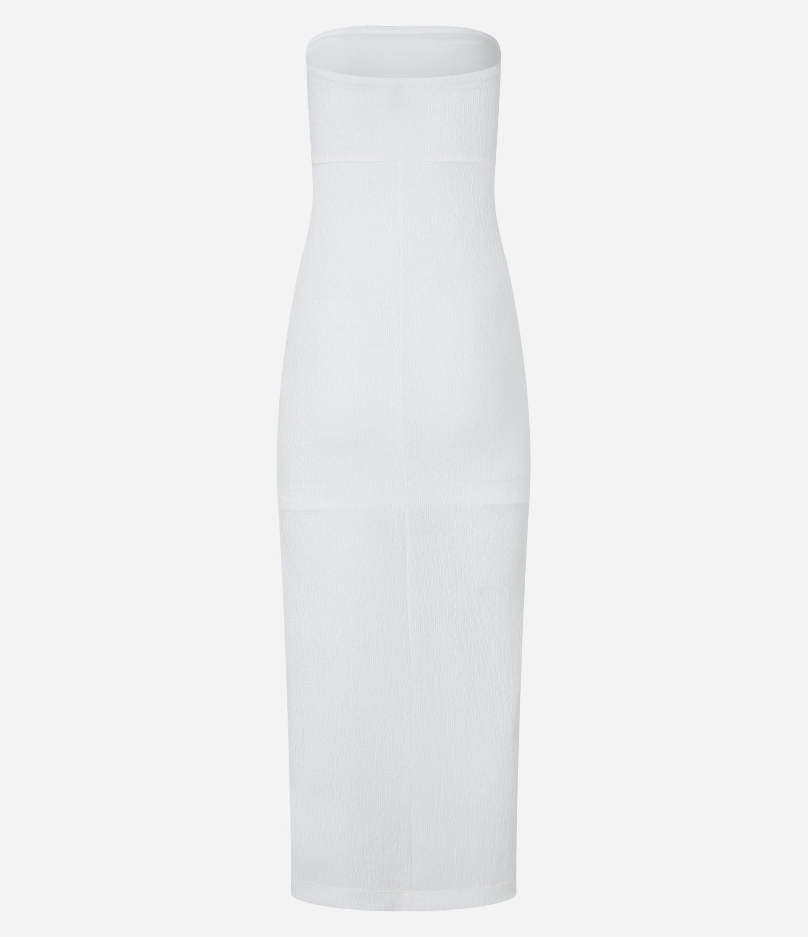 Vestido Long Midi Texturizado com Forro e Fenda na Lateral Branco 8