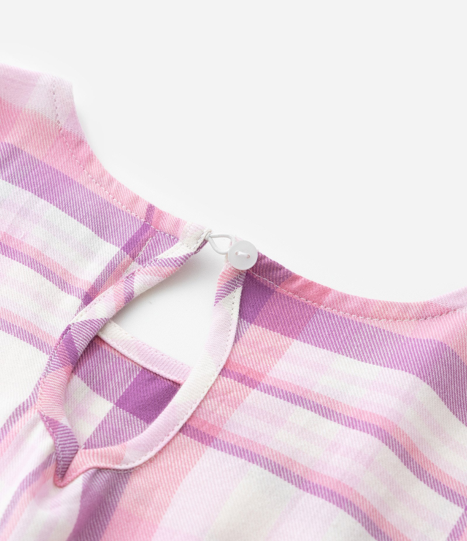 Vestido Infantil com Recorte Vazado e Estampa Xadrez - Tam 5 a 14 Anos Rosa 5