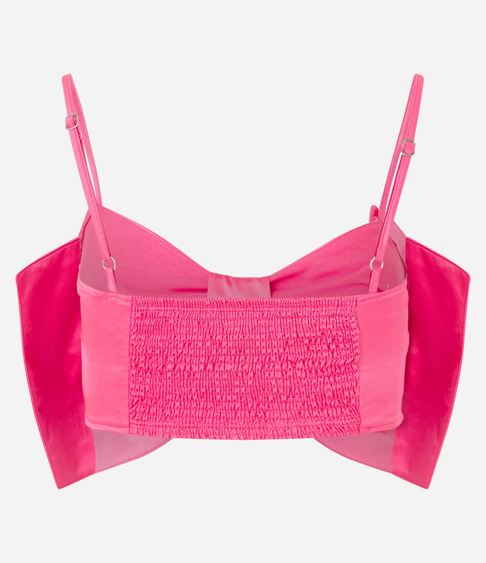 Blusa Cropped em Alfaiataria com Laço Aplicado Rosa 5