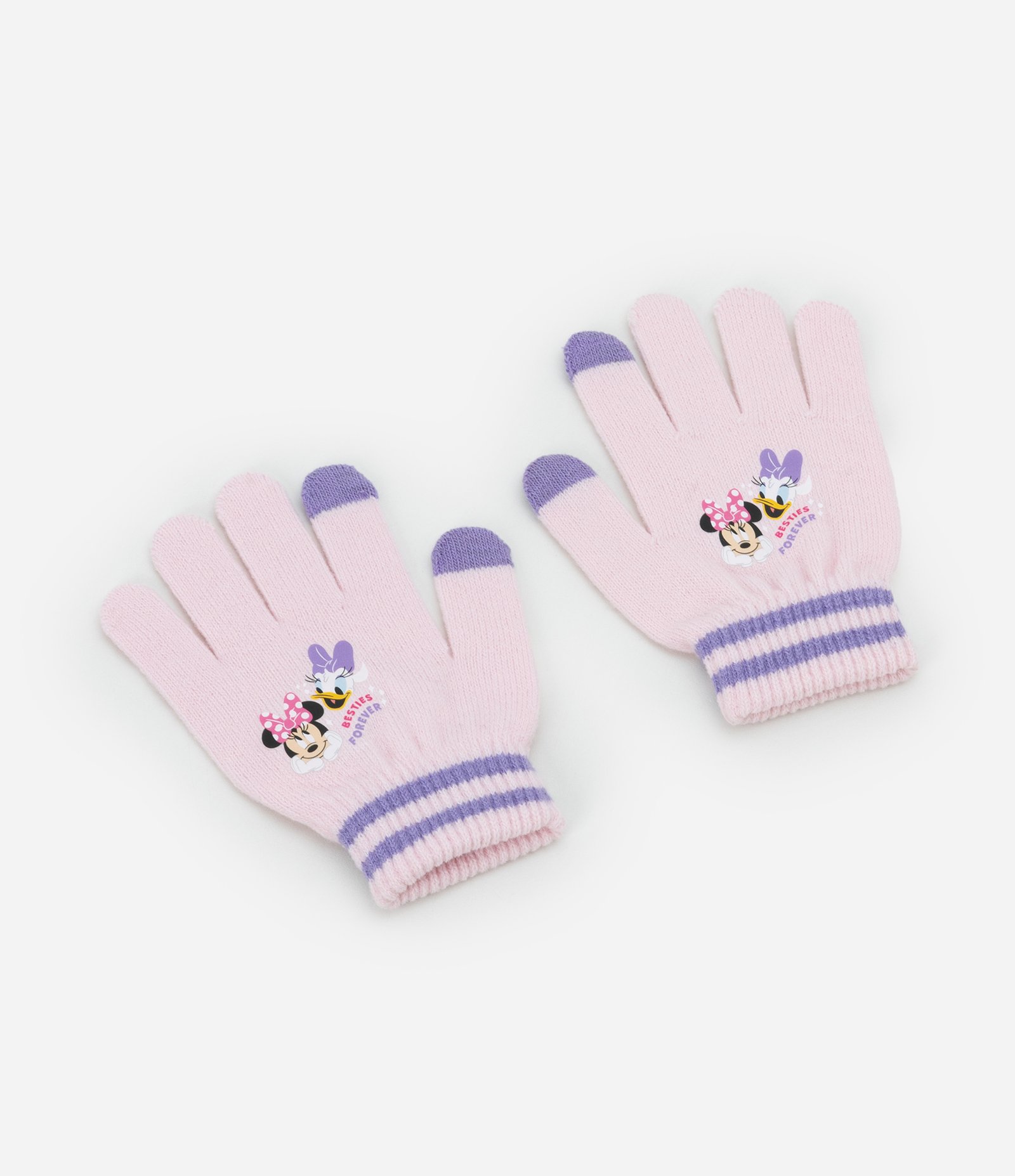 Luva Infantil com Estampa Minnie e Margarida - Tam P ao G Rosa 1