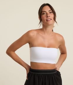 Top Faixa Sem Bojo Em Microfibra  E Textura Canelada