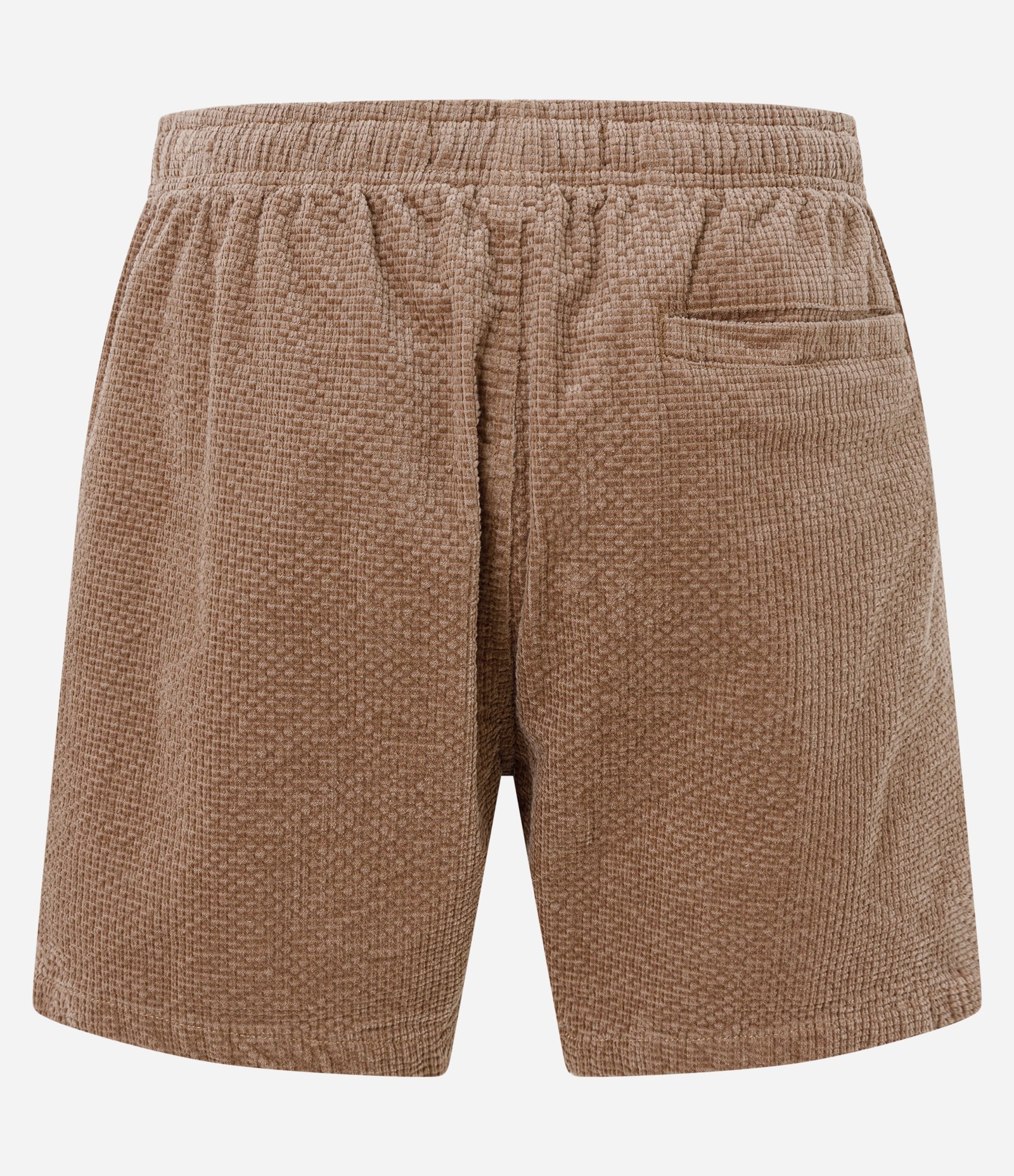 Bermuda Slim em Veludo Cotelê com Cós Elástico e Textura Xadrez Marrom 7