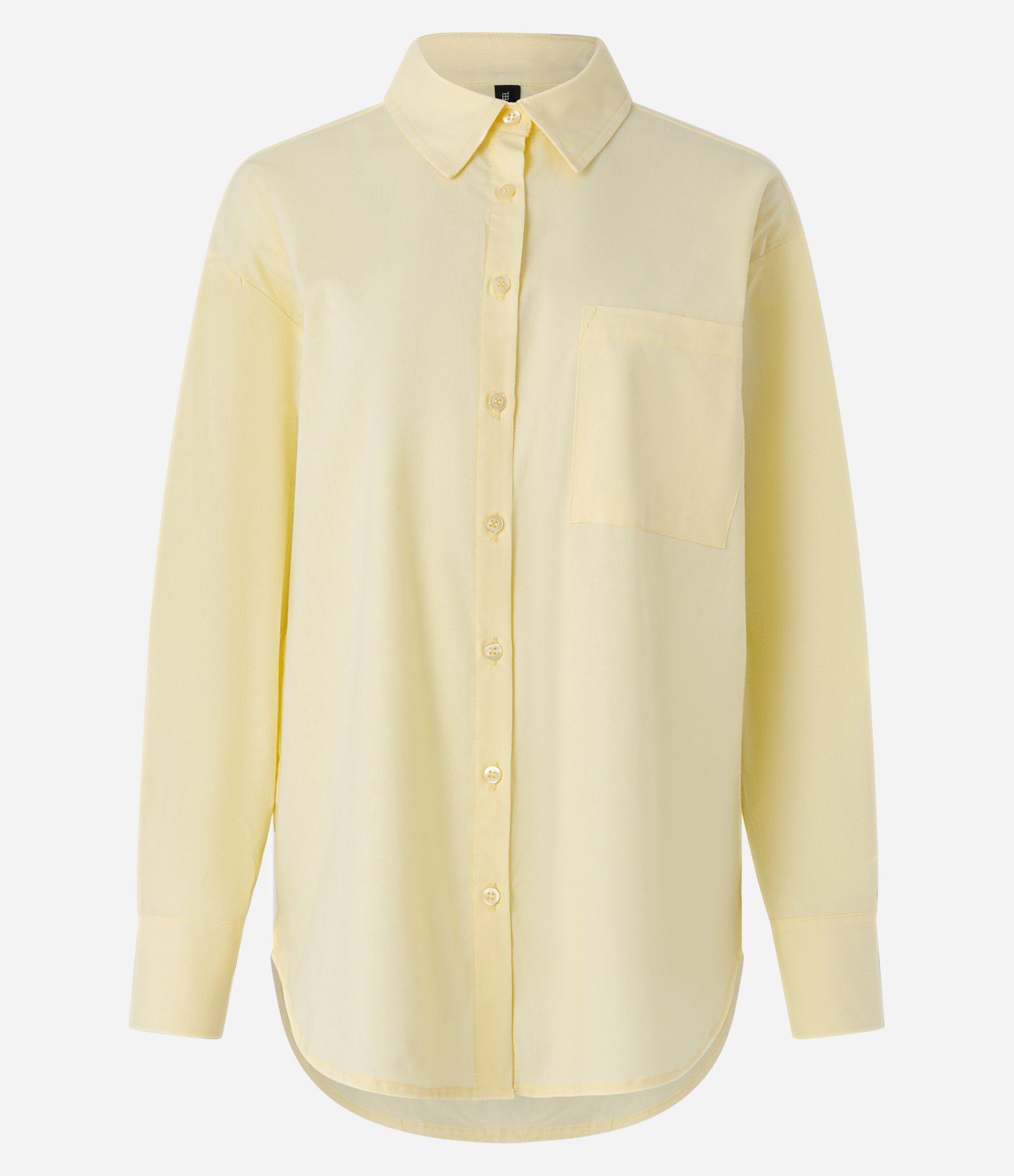 Camisa Alongada em Tricoline com Bolso no Peito Amarelo 5