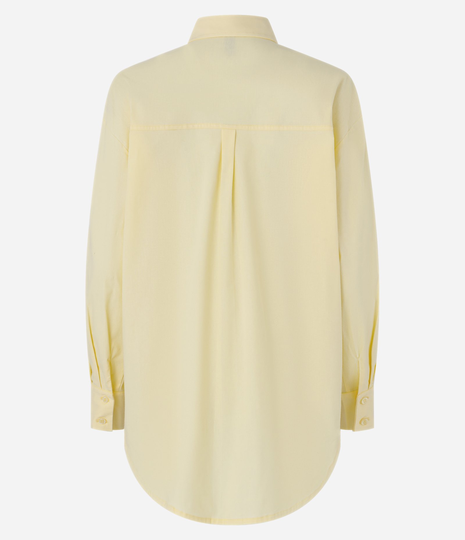 Camisa Alongada em Tricoline com Bolso no Peito Amarelo 6