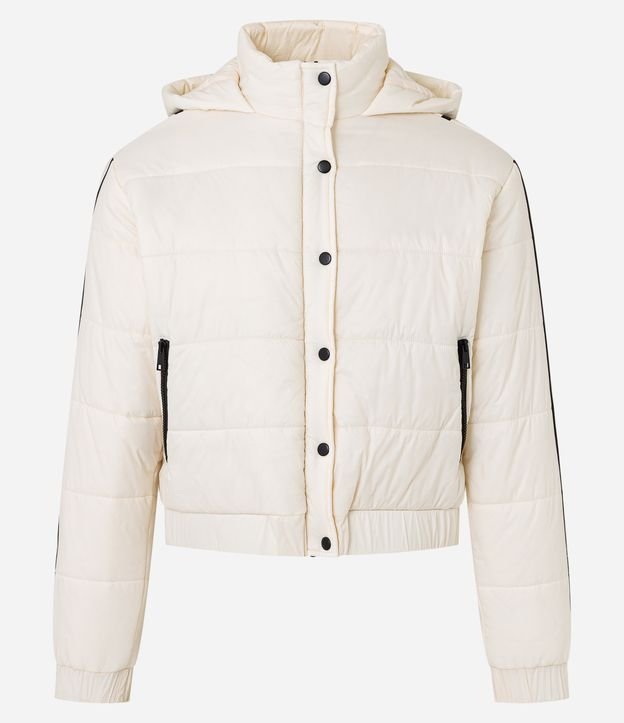Jaqueta Puffer Esportiva em Poliamida com Vies Contrastante