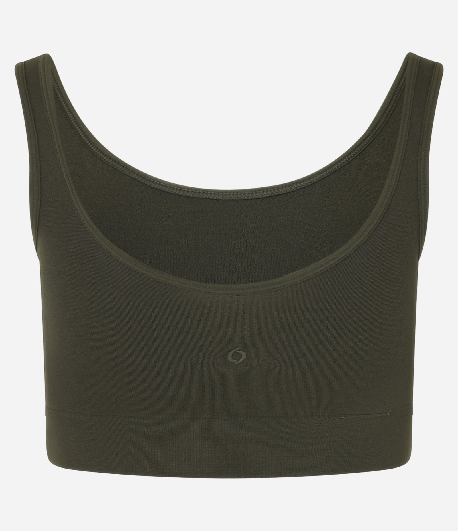 Top Esportivo com Bojo em Poliamida Seamless Verde Oliva 9