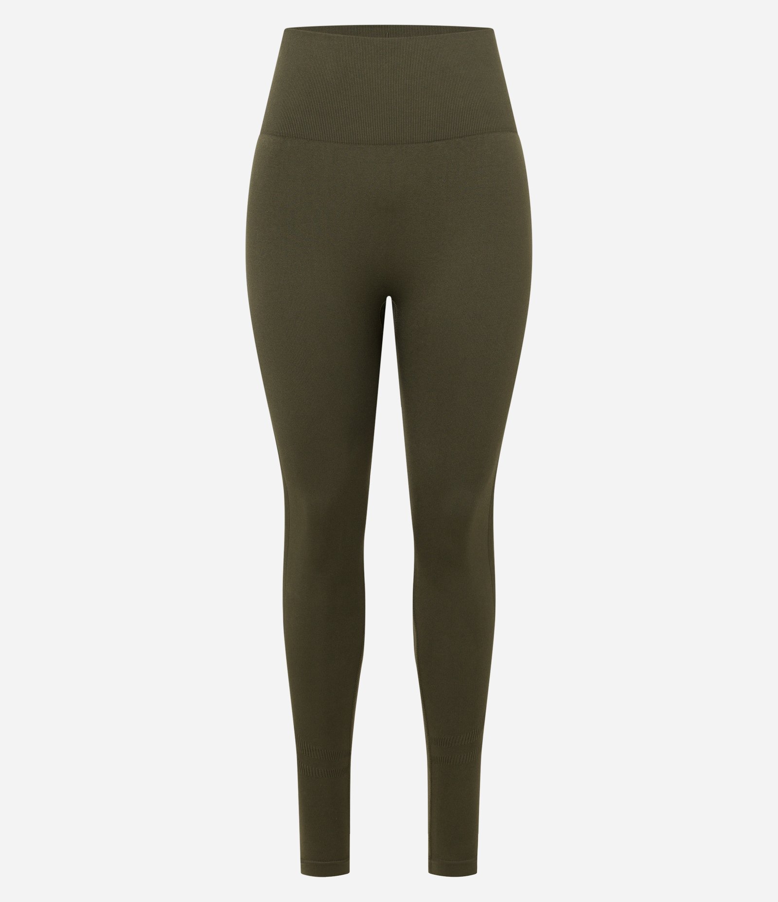 Calça Legging Esportiva Canelada em Ribana Seamless Verde Oliva 6