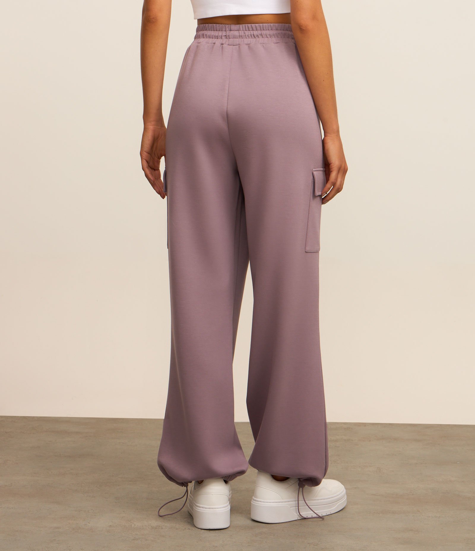 Calça Esportiva em Microfibra Pesada com Bolso Cargo e Ajuste na Barra Roxo 3