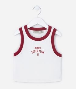 Regata Infantil Canelada com Lettering Monaco - Tam 7 a 14 Anos