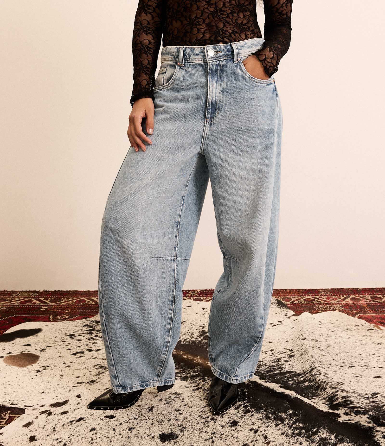 Calça Baggy em Jeans com Puídos Dirty Azul 2