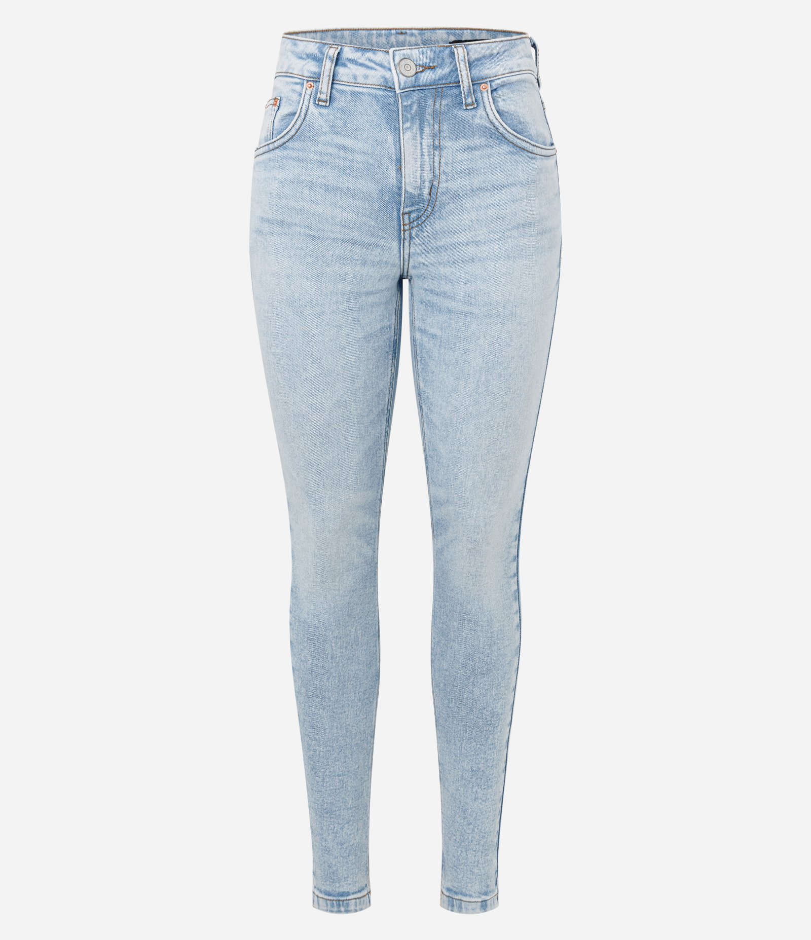 Calça Skinny em Jeans Delavê com Elastano Azul 5