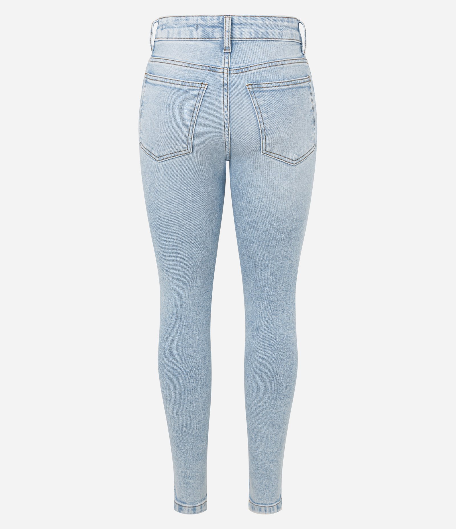 Calça Skinny em Jeans Delavê com Elastano Azul 6