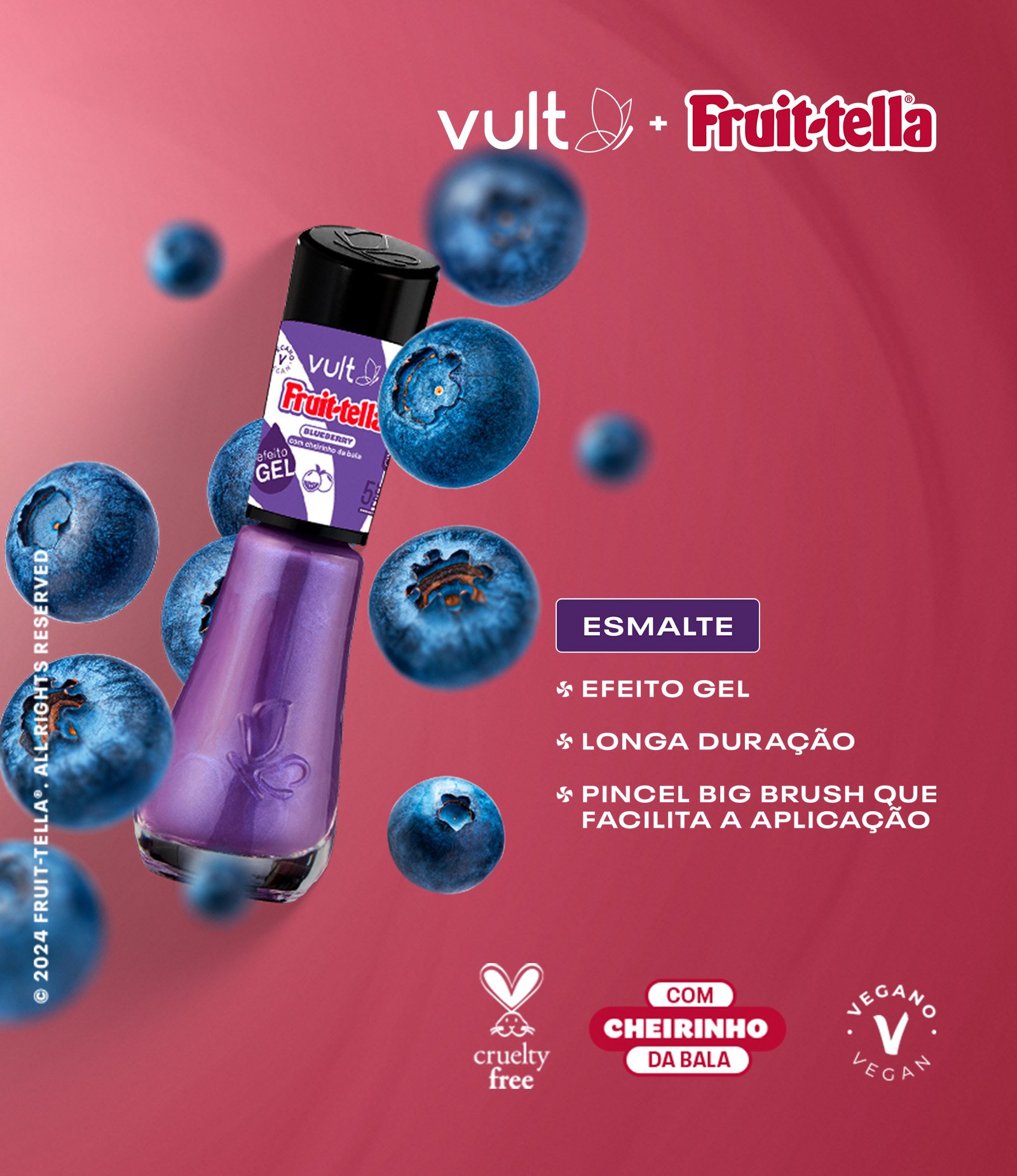 Esmalte Vult Coleção Fruittella Blueberry 3