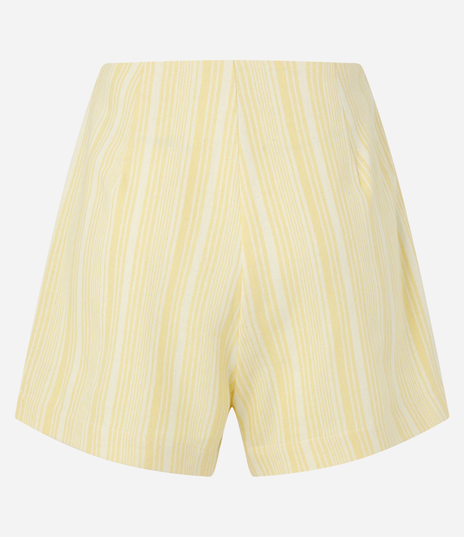 Short Saia em Tricoline com Listras Verticais Amarelo 6