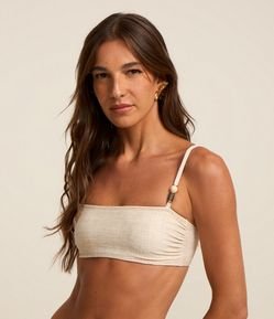 Biquíni Top Bandeau em Microfibra com Miçanga na Alça