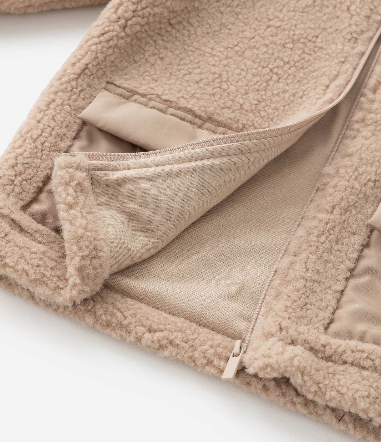 Jaqueta Infantil em Sherpa com Bolsinhos - Tam 1 a 4 Anos Bege 4