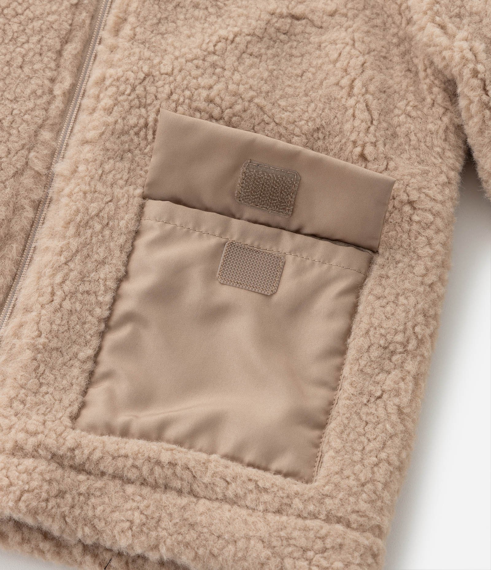 Jaqueta Infantil em Sherpa com Bolsinhos - Tam 1 a 4 Anos Bege 5