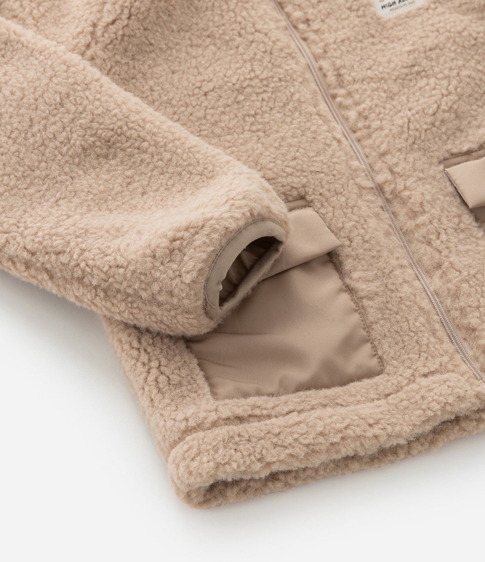 Jaqueta Infantil em Sherpa com Bolsinhos - Tam 1 a 4 Anos Bege 6
