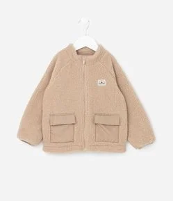 Jaqueta Infantil em Sherpa com Bolsinhos - Tam 1 a 4 Anos