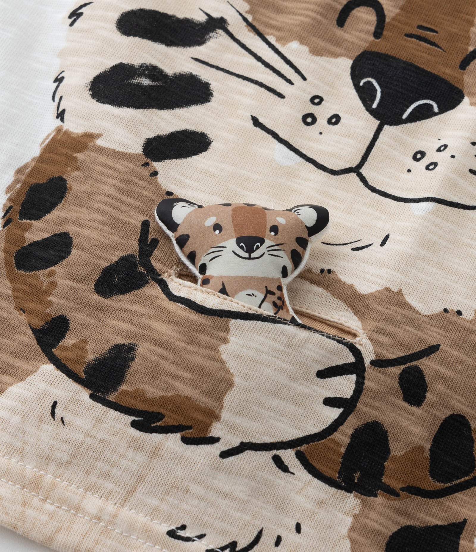 Camiseta Infantil com Estampa Interativa Tigrinho - Tam 1 a 5 Anos Branco 5