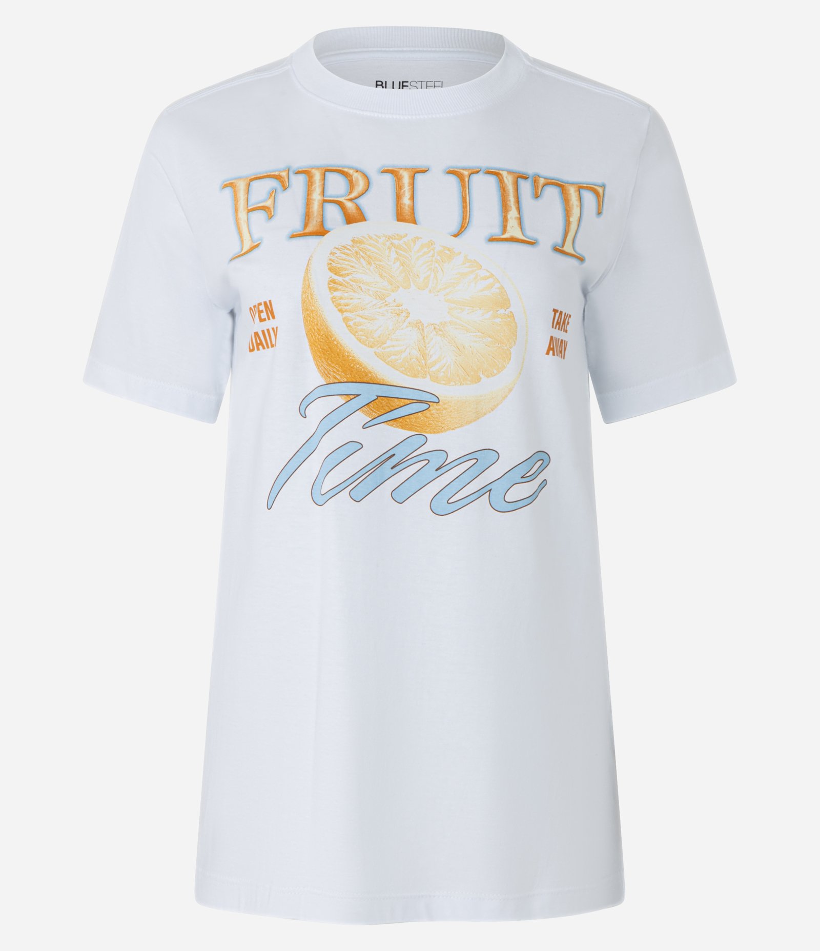 Camiseta T-shirt em Algodão com Estampa Fruit Time Branco 4