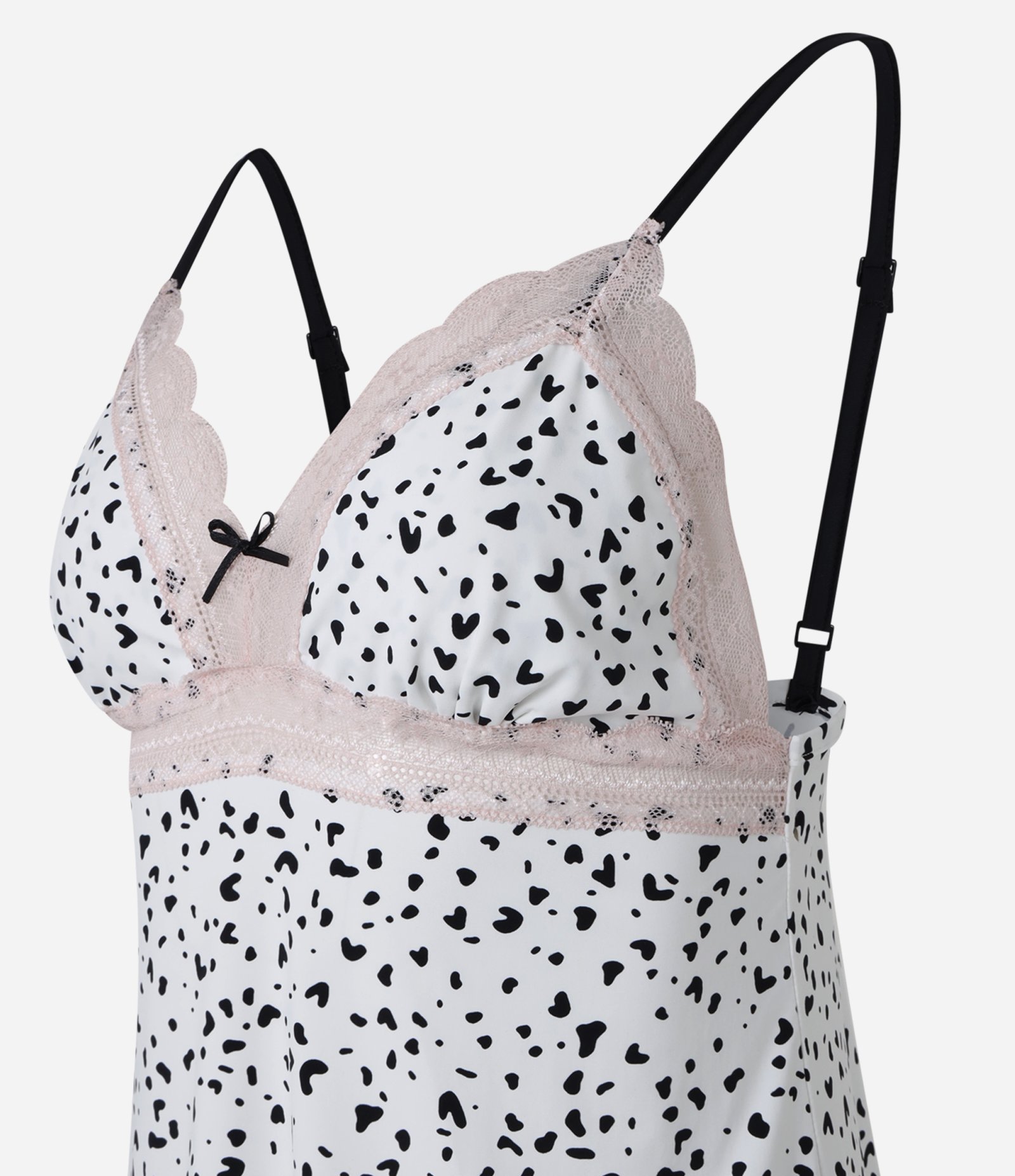 Pijama Short Doll em Microfibra com Estampa de Vaquinha Branco/Preto/Rosa 5