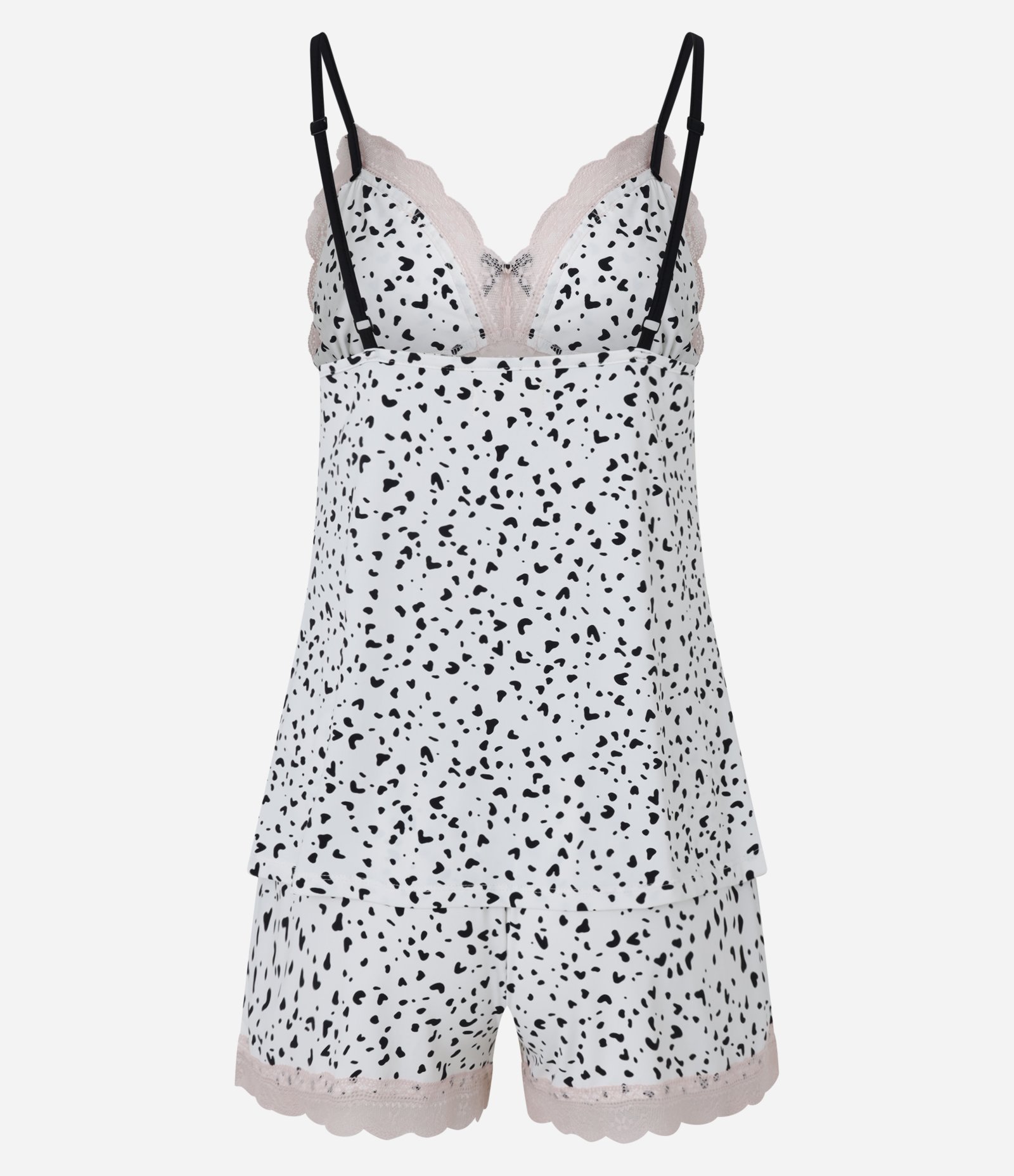 Pijama Short Doll em Microfibra com Estampa de Vaquinha Branco/Preto/Rosa 6